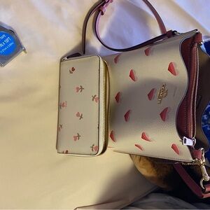 Coach Cream and Pink Women's Bag